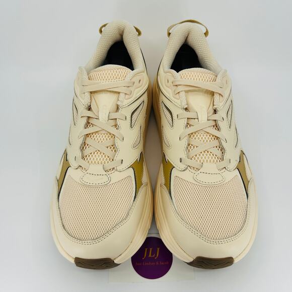 Hoka One One Men's Clifton L Athletics Leather Sneakers Vanilla/Wheat Size 11 - Picture 3 of 11